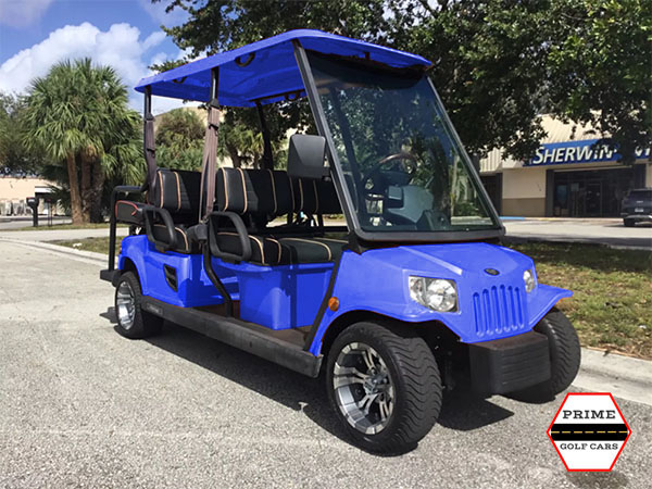 Blue Tomberlin 6 Passenger Golf Cart